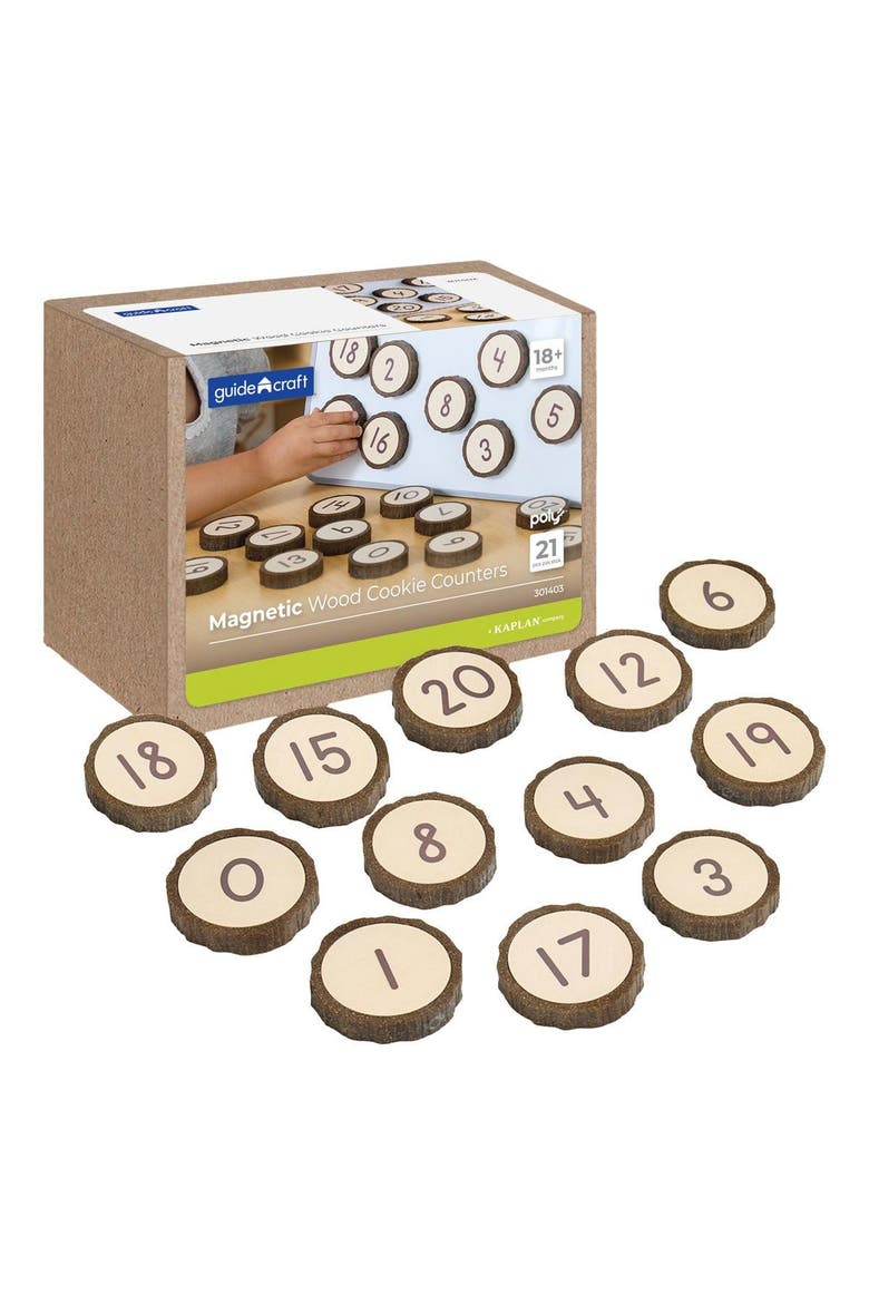 Magnetic Wood Cookie Counters - 21 Pieces, Main, color, Brown