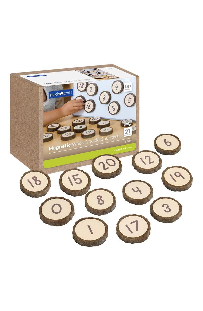 Kaplan Early Learning Company Magnetic Wood Cookie Counters - 21 Pieces, Main, color, Brown