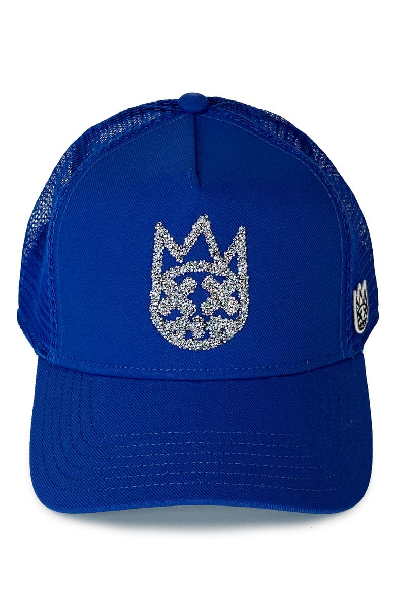 Cult of Individuality Crystal Shimuchan Logo Trucker Hat, Alternate, color, Blue