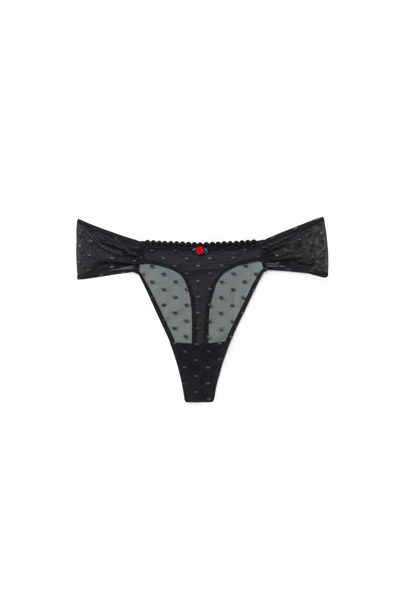 Stacy Thong Panties, Alternate, color, Black