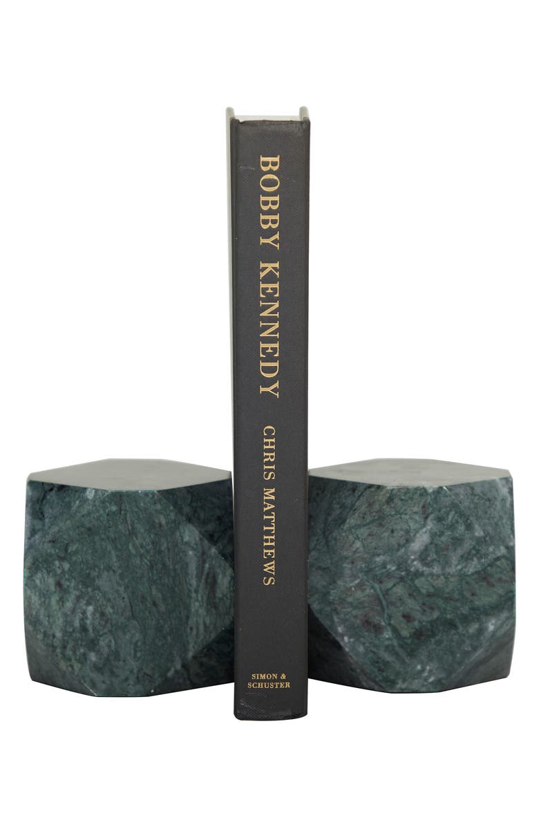 COSMO BY COSMOPOLITAN Gray Marble Block Geometric Bookends, Alternate, color, 