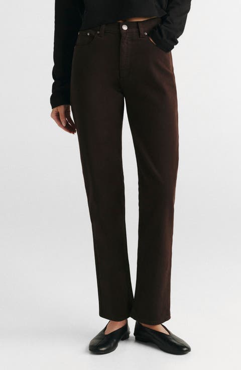 Cate High Waist Slim Straight Leg Jeans