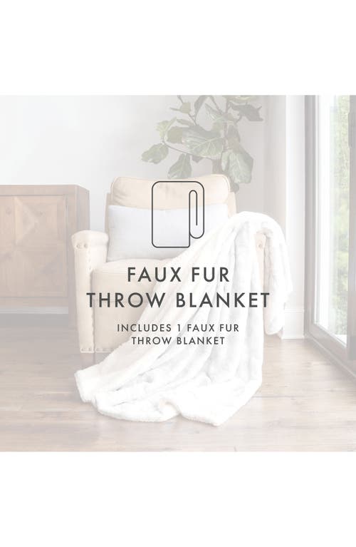 Ienjoy Home Faux Fur Throw Blanket In Light Gray