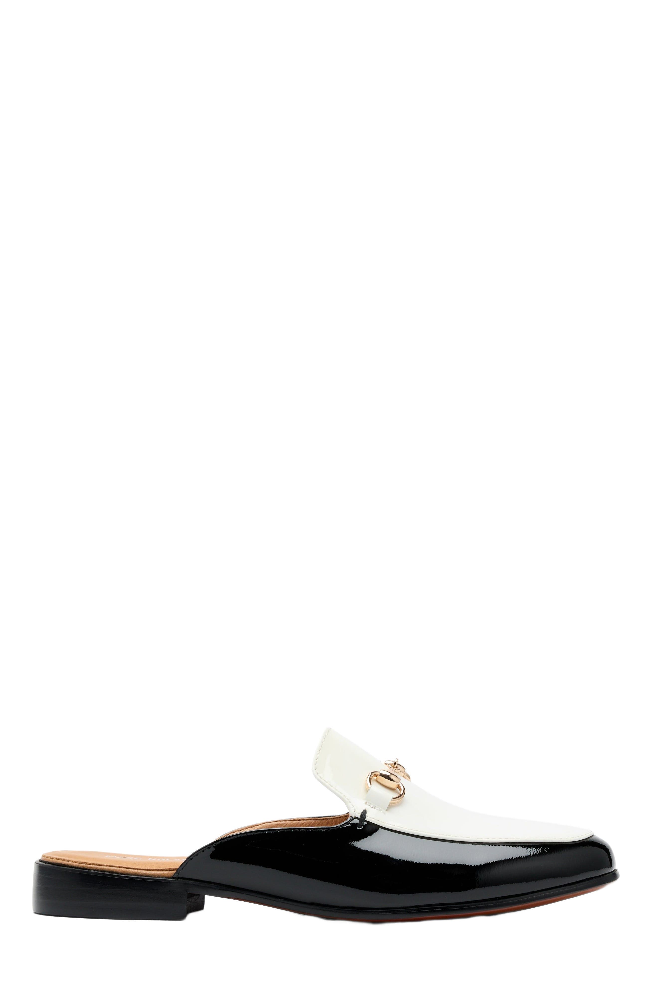 Ms. Del Sol Loafer Mule, Main, color, Black/White Patent