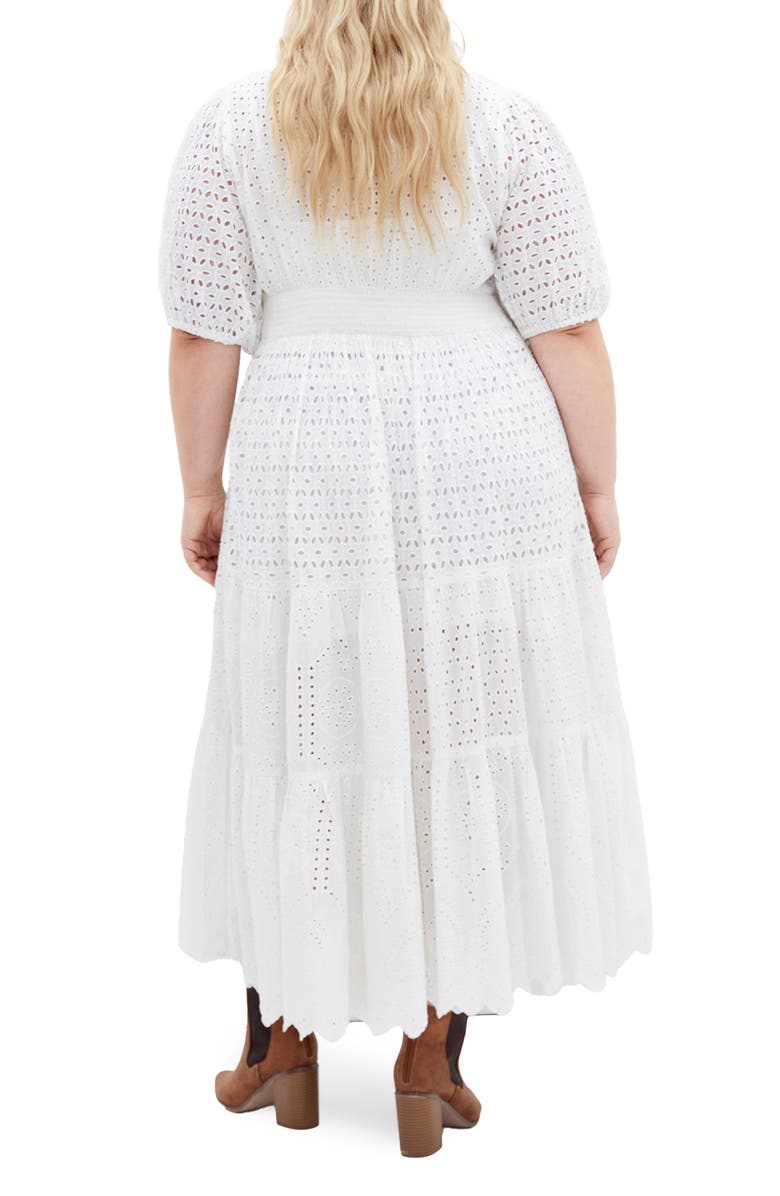 City Chic Melody Eyelet Embroidered Maxi Dress, Alternate, color,