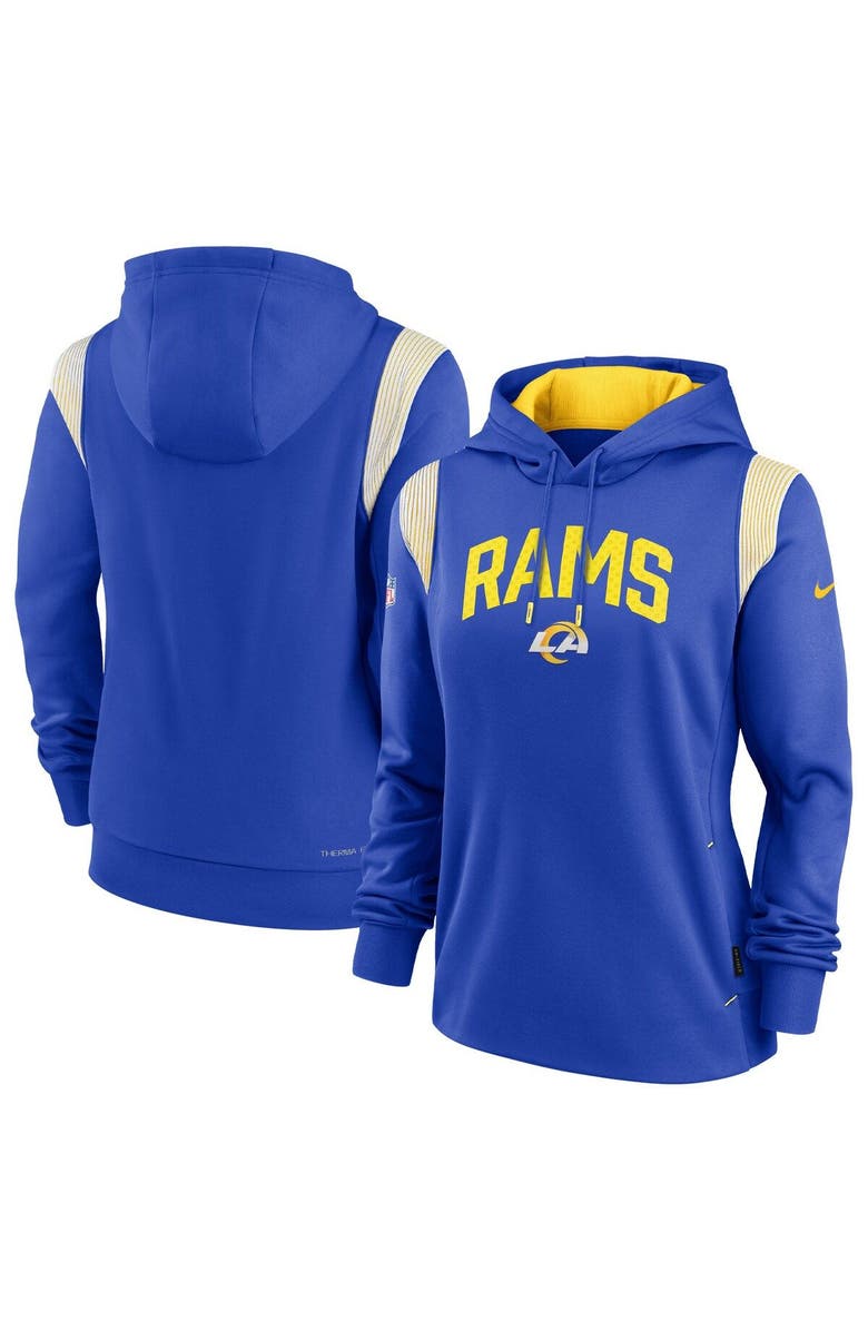 Nike Women's Nike Royal Los Angeles Rams Sideline Stack Performance Pullover Hoodie, Main, color, Royal