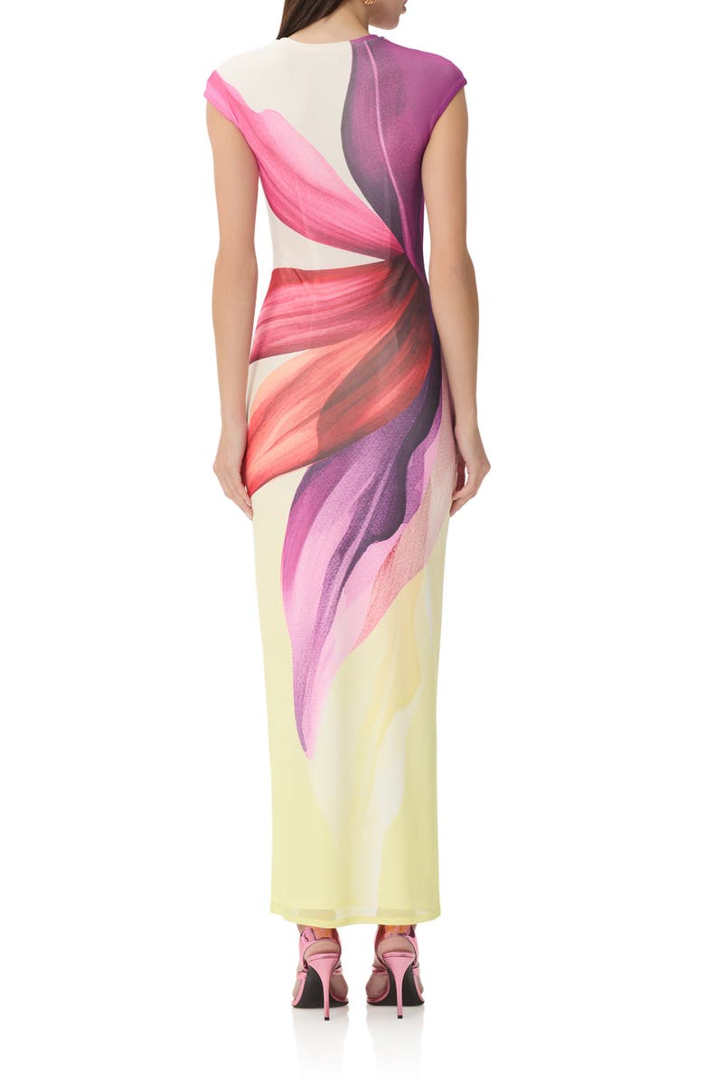 AFRM Cody Cap Sleeve Column Dress, Alternate, color, Lemon Lotus