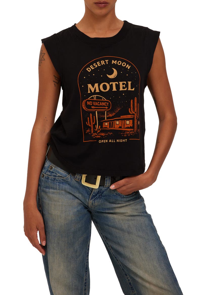 Desert Moon Motel Tank, Main, color, BLACK