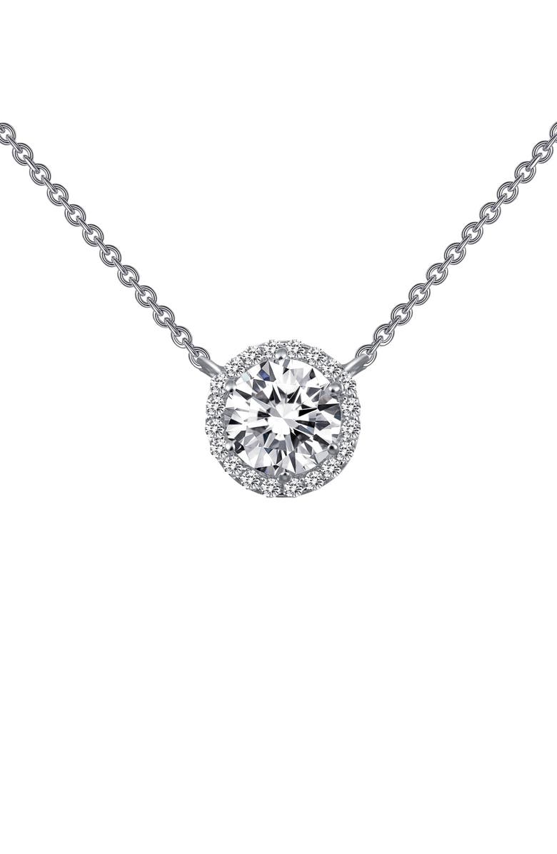 Lafonn 'Lassaire' Halo Pendant Necklace, Alternate, color, 