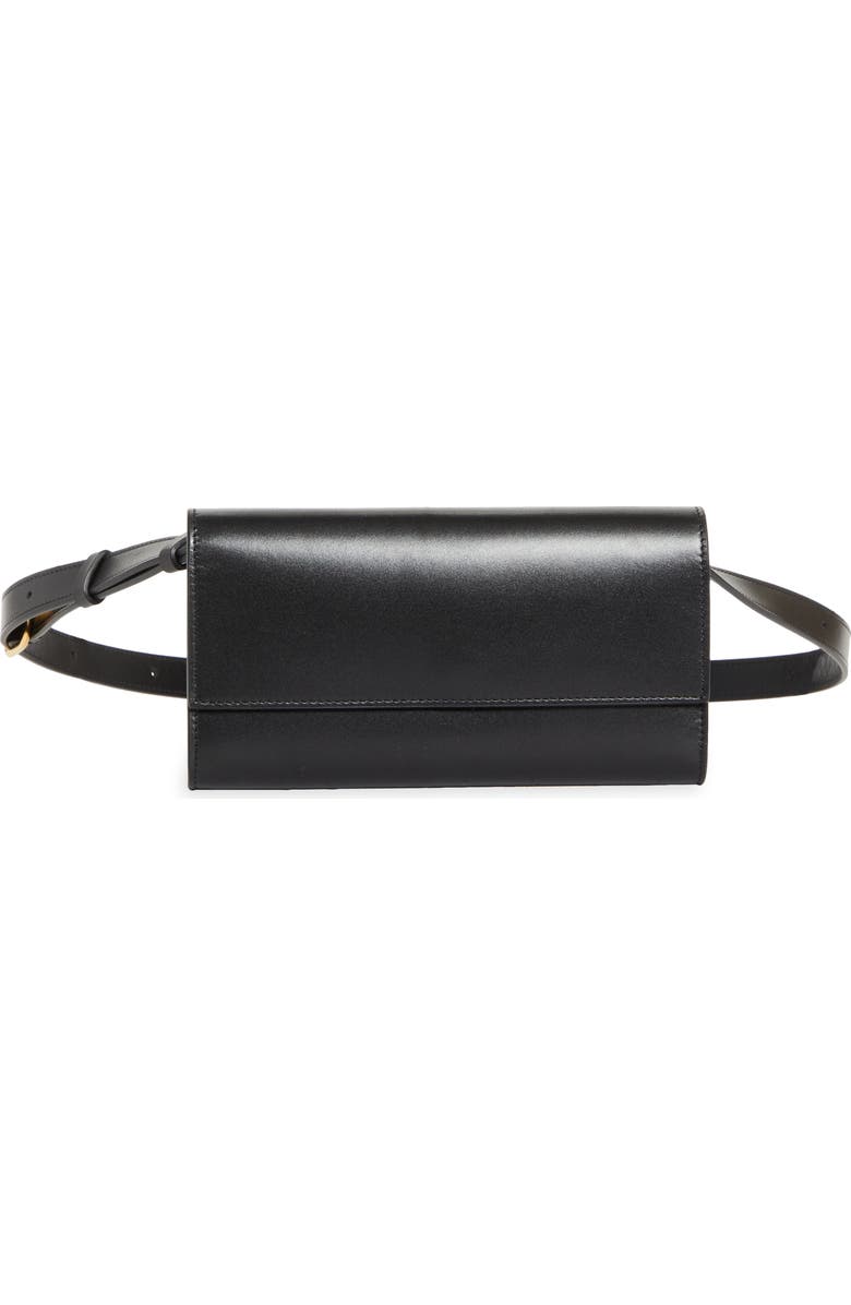 The Row Leather Belt Bag, Main, color, Black