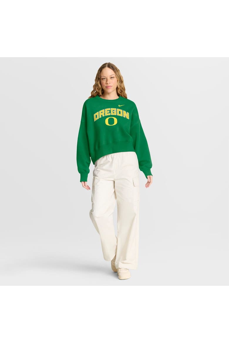 Women's Nike Green Oregon Ducks Oversized Phoenix Arch Pullover Sweatshirt, Alternate, color, Green