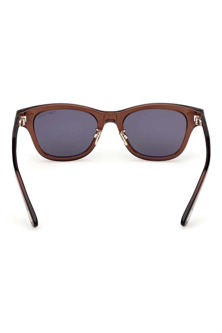 52mm Square Sunglasses, Alternate, color, SHINY BLACK / SMOKE