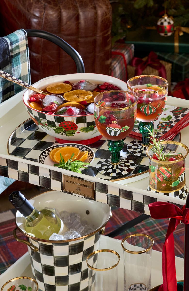 MACKENZIE CHILDS Courtly Check<sup>®</sup> Enamel Round Tray, Alternate, color, Courtly