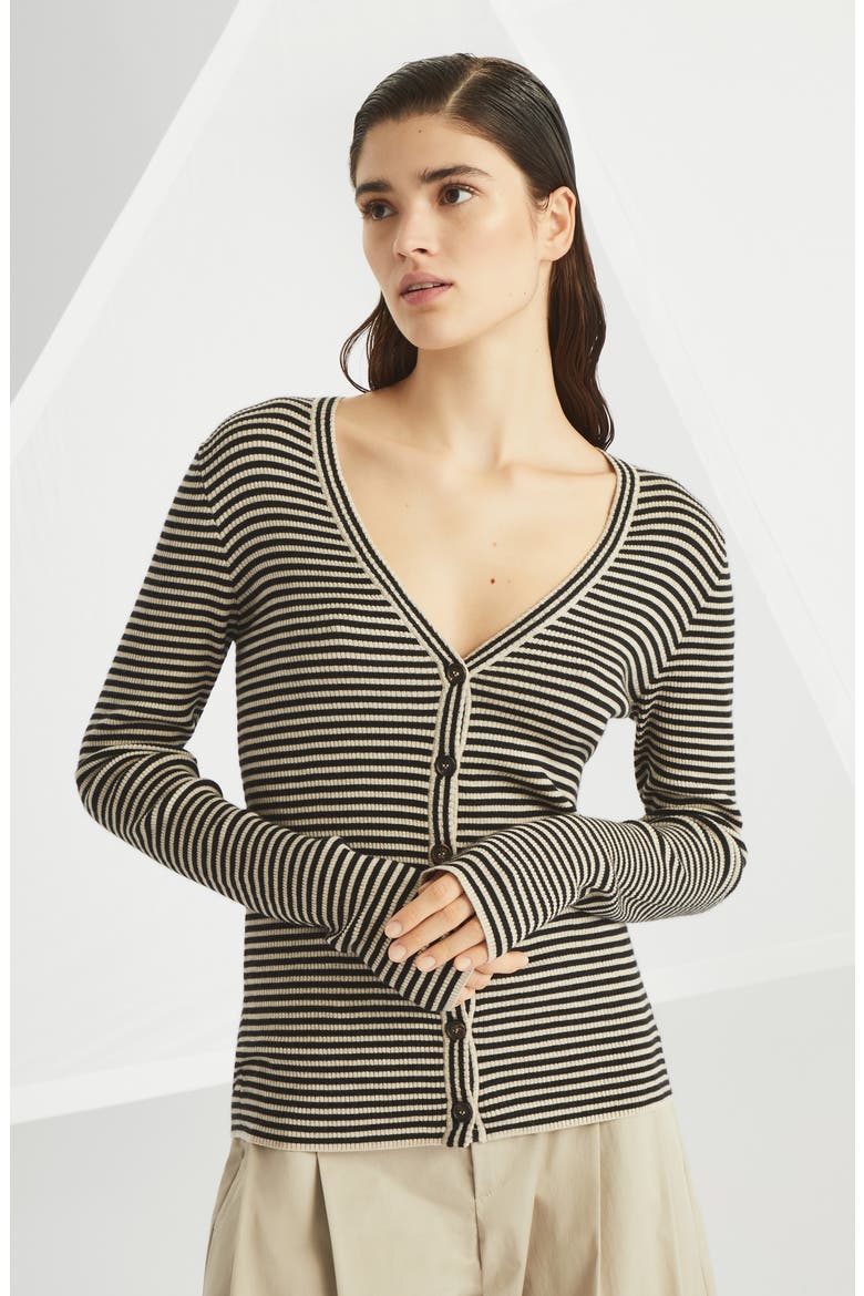 Lightweight cardigan, Alternate, color, Black