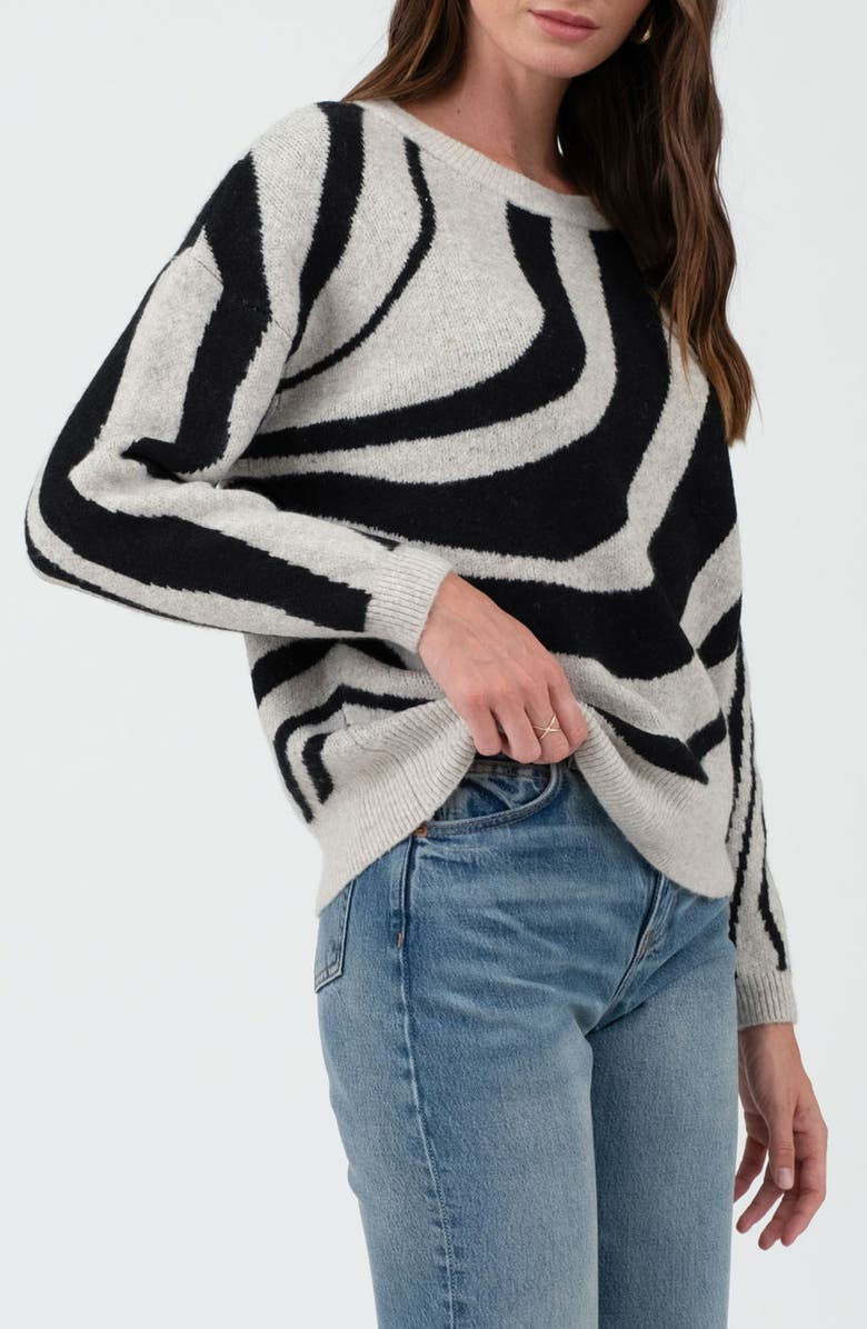 Blu Pepper Animal Stripe Sweater, Alternate, color,