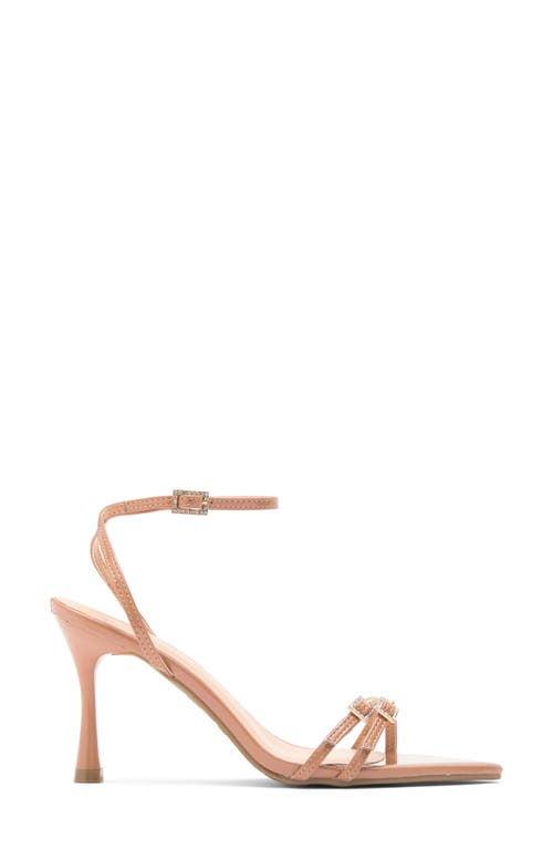 Top Guy Shoes Wynn Buckle Pointed Toe Sandal In Camel Patent