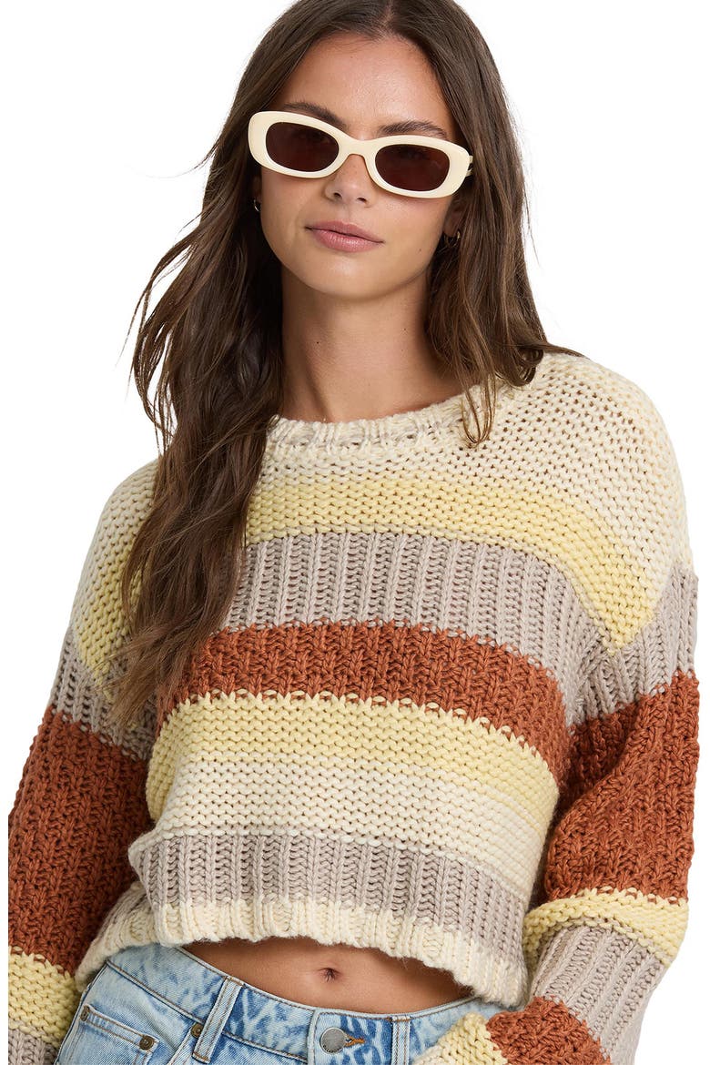Mix Up Striped Cropped Sweater, Alternate, color, COBBLESTONE