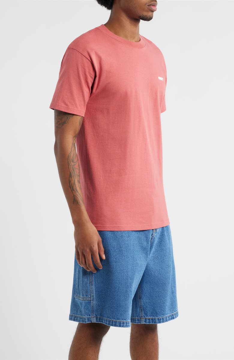 Obey Peep Hole Logo T-Shirt, Alternate, color, Mineral Red