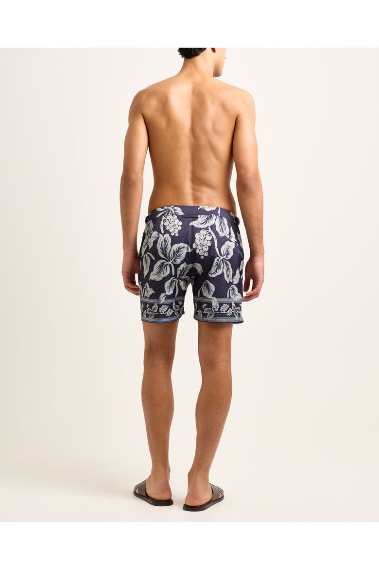 Bulldog Exclusive-Print Mid-Length Swim Shorts, Alternate, color, NIGHT IRIS