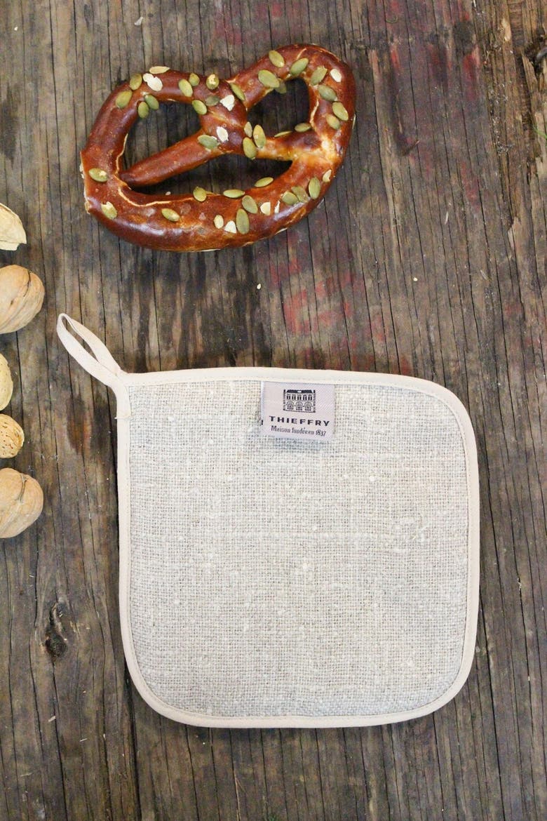 Thieffry Belgian Linen Potholder, Alternate, color, Raw Natural