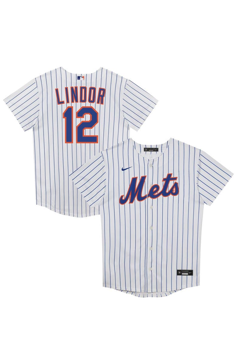 Nike Preschool Nike Francisco Lindor White New York Mets Home Replica Player Jersey, Main, color, White