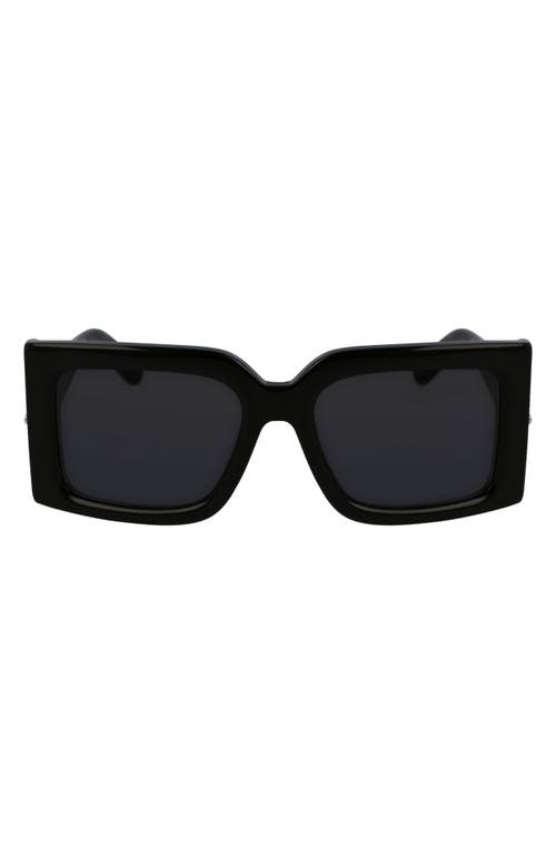 Ferragamo Prisma Modified Acetate Rectangle Sunglasses In Black