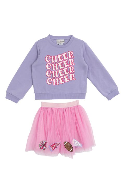 Kids' French Terry Top & Tutu Skirt Set (Toddler & Little Kid)
