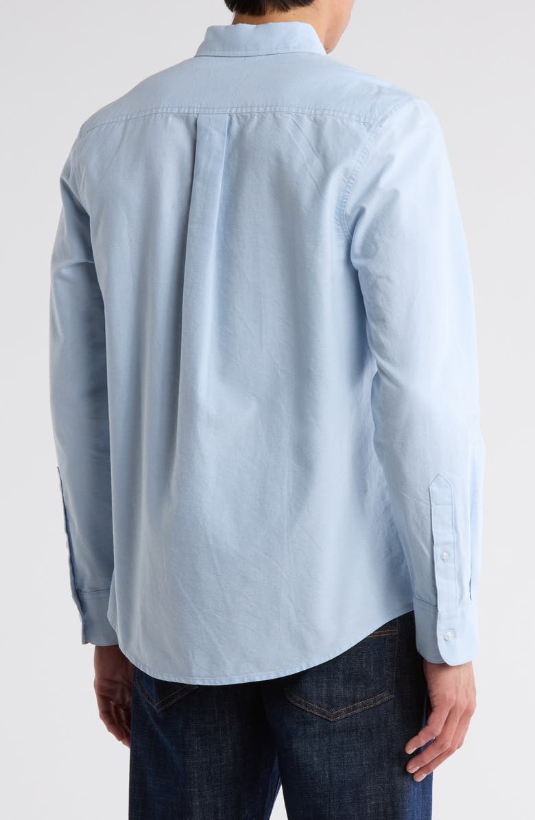 14th & Union Solid Cotton Button-Down Shirt, Alternate, color, Blue Thread - White