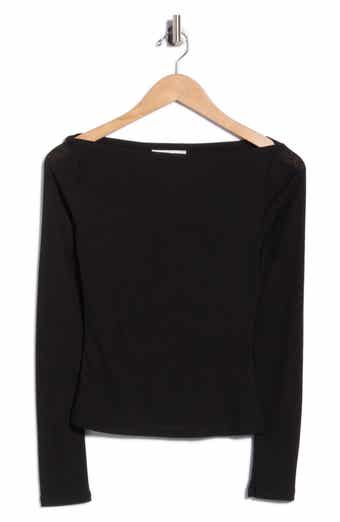 Boat Neck Long Sleeve Top