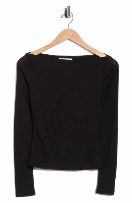 Boat Neck Long Sleeve Top