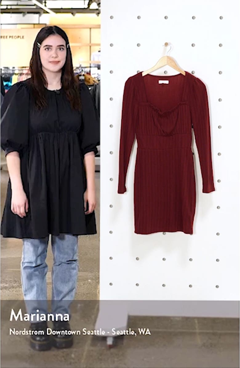 Ribbed Square Neck Minidress, sales video thumbnail