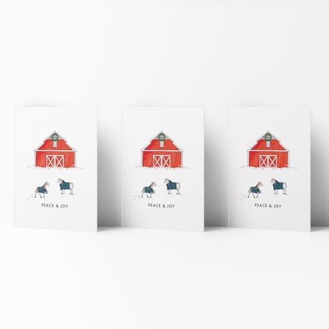 Winter/Holiday Greeting Card Pack Sets (3 ct) Red Barn