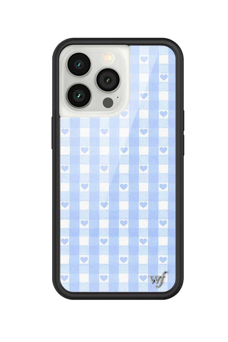 Gingham Hearts | Blue iPhone Case, Alternate, color, Blue