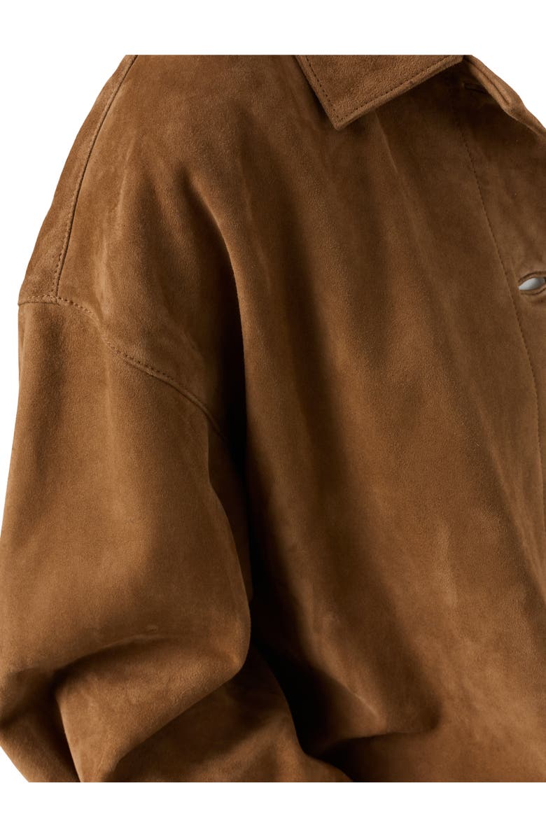 GERARD DAREL Tanael Suede Leather Jacket, Alternate, color, Straw