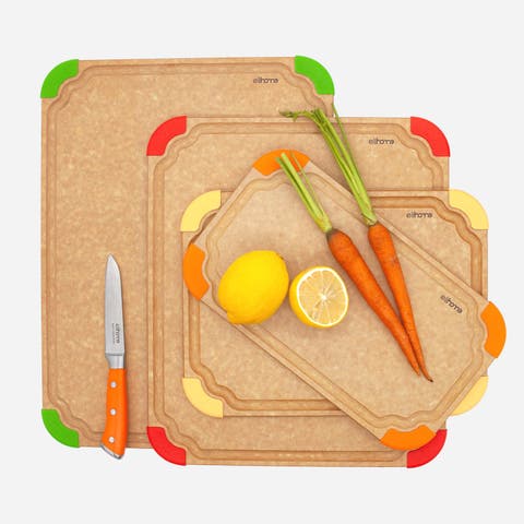 Premium Series 4 Pieces Cutting Board Set - Non Slip & Color Code