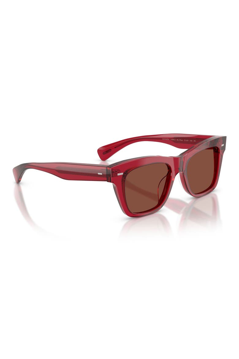 Ms. Oliver 51mm Square Sunglasses, Alternate, color, TRANSLUCENT RUST / BURGUNDY