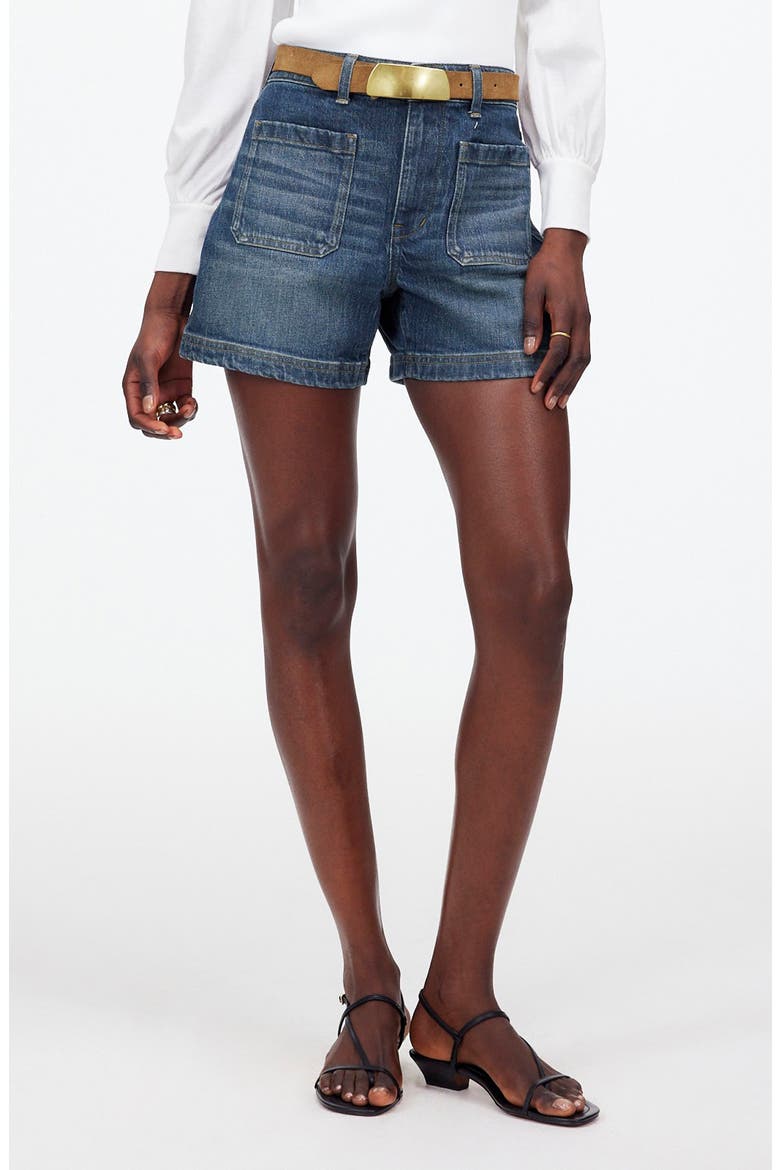 Emmett Patch Pocket Denim Shorts, Main, color, MERIWETHER WASH
