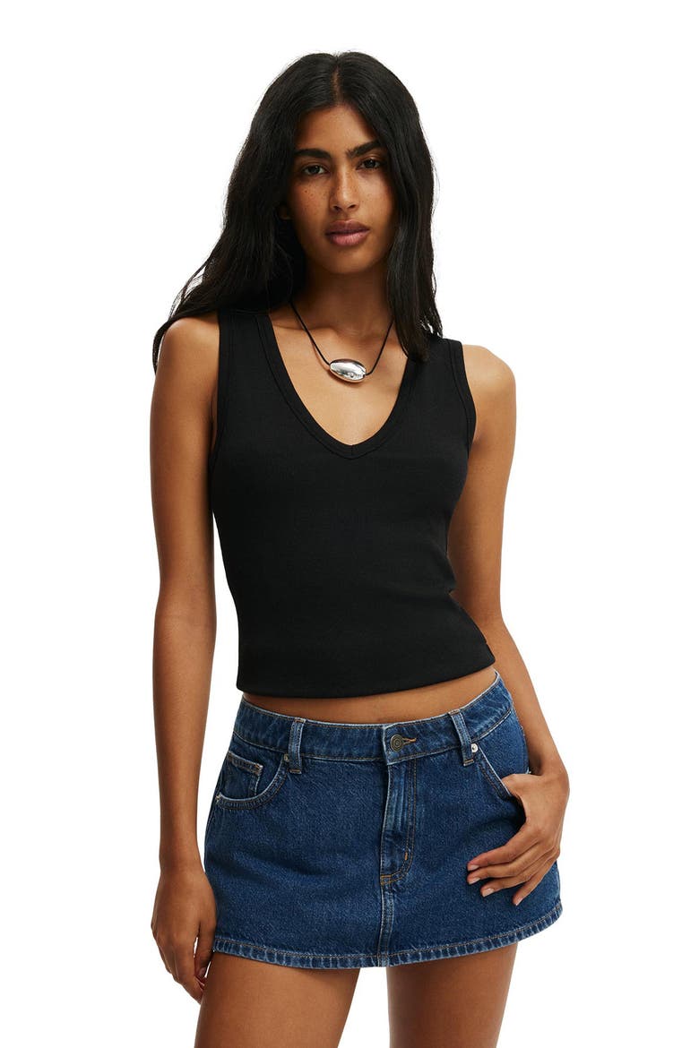 Low Rise Denim Miniskort, Alternate, color, GEMINI BLUE