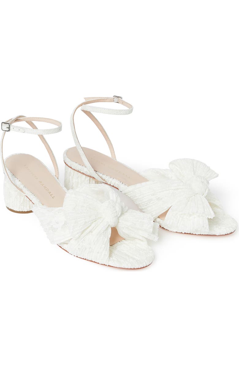 Loeffler Randall Dahlia Ankle Strap Knotted Sandal, Alternate, color, White/ Cream