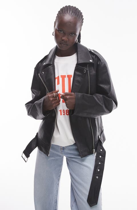 Faux Leather Biker Jacket