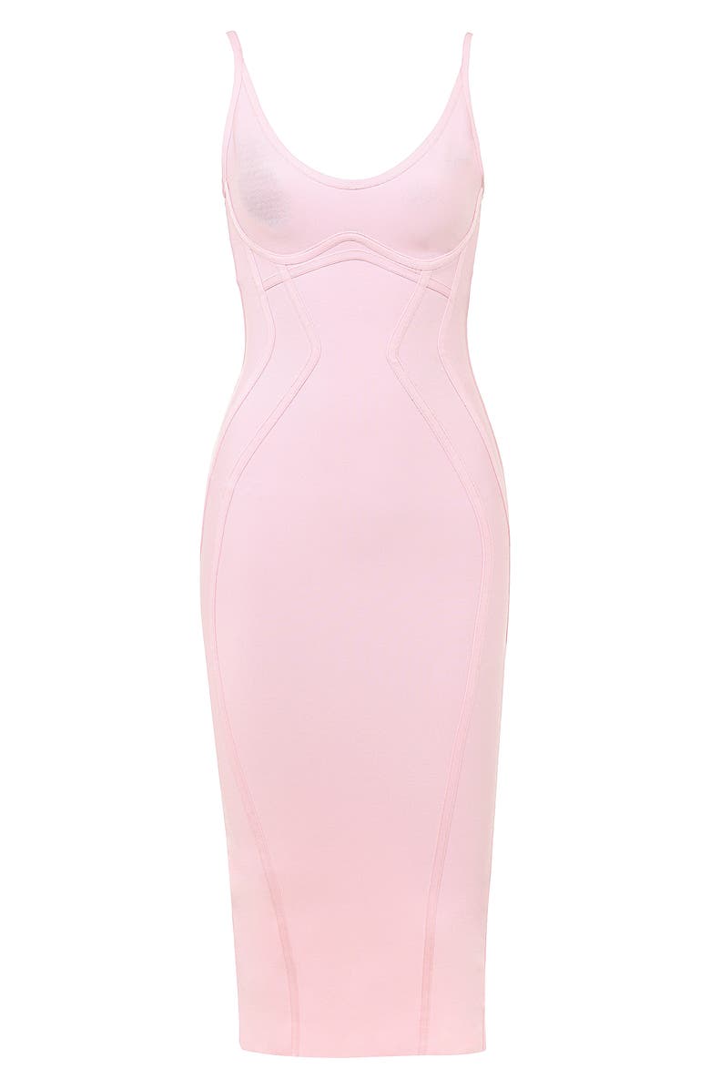 HOUSE OF CB The Hourglass Bandage Midi Dress, Alternate, color, Baby Pink