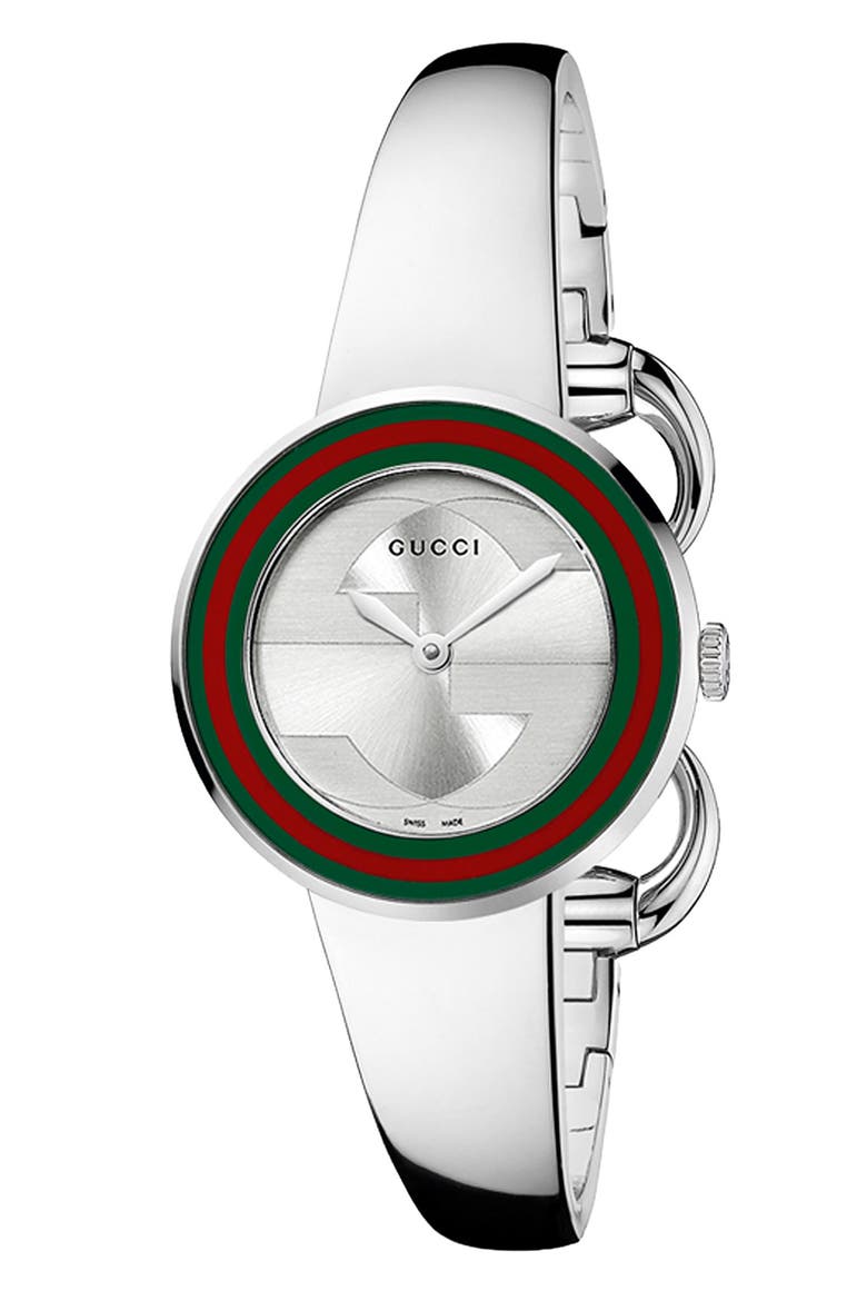 'U Play' Steel Bangle Watch, 27mm, Main, color, SILVER
