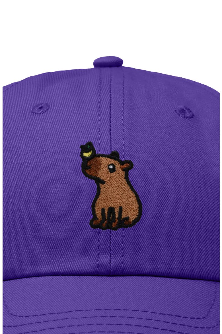 Capybara Embroidered Everyday Hat, Alternate, color, Purple