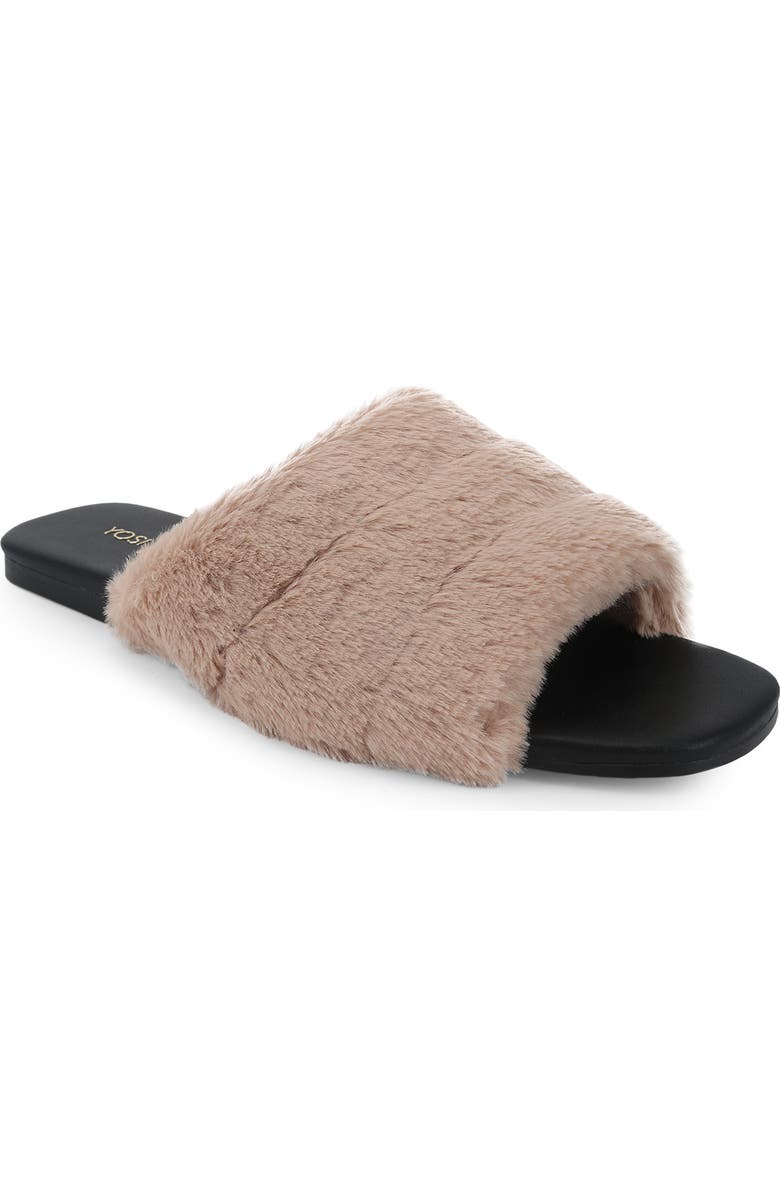 Yosi Samra Noro Faux Fur Slide Sandal, Main, color,
