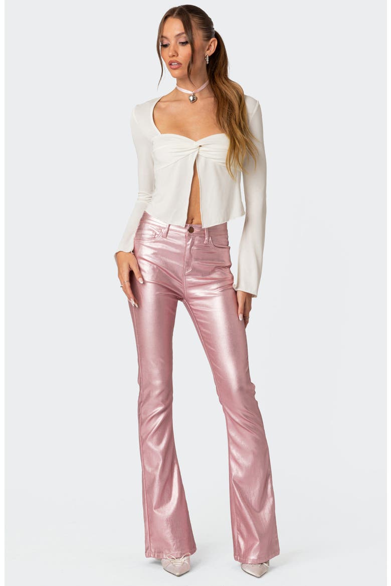 Maxine Twist Split Front Top, Alternate, color, WHITE
