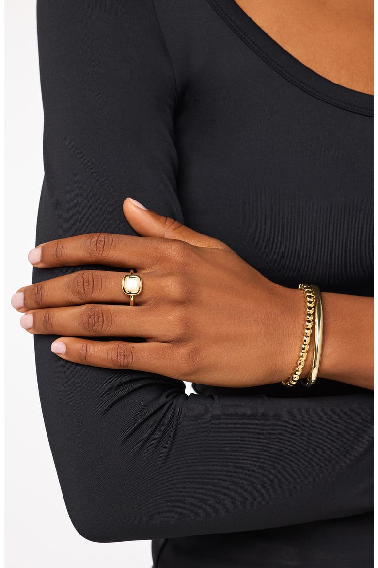 Clara Mother-of-Pearl Statement Ring, Alternate, color, GOLD / WHITE