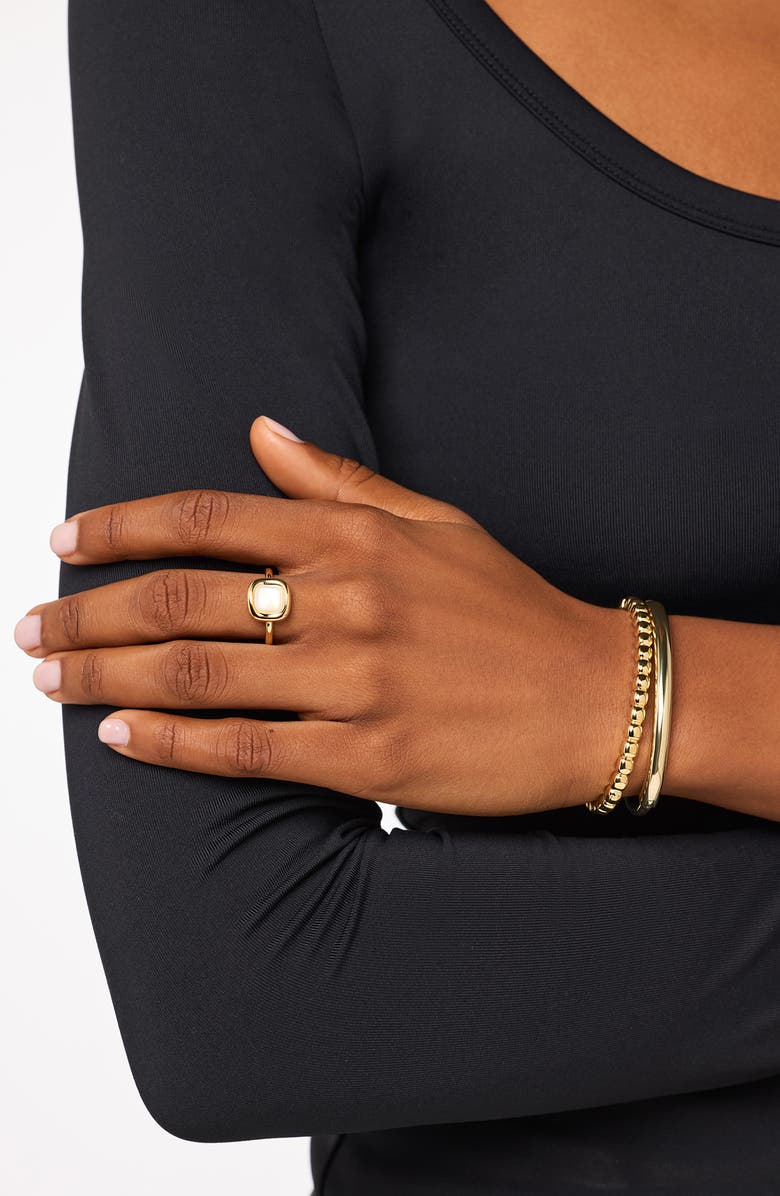 Ana Luisa Clara Mother-of-Pearl Statement Ring, Alternate, color, Gold / White