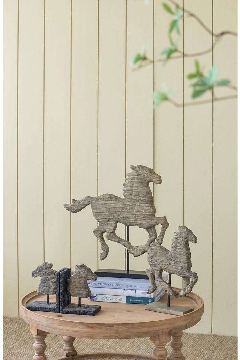 Defiance Spirited Horse Accent Decor, Alternate, color, BROWN