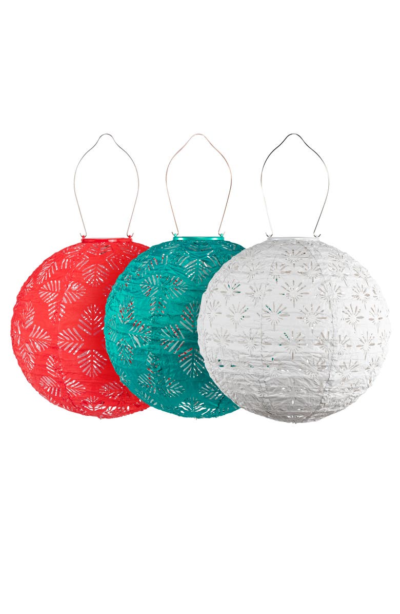 Allsop Home & Garden Soji Stella Merry & Bright Solar Lantern 3-pack, Main, color, Multi Color