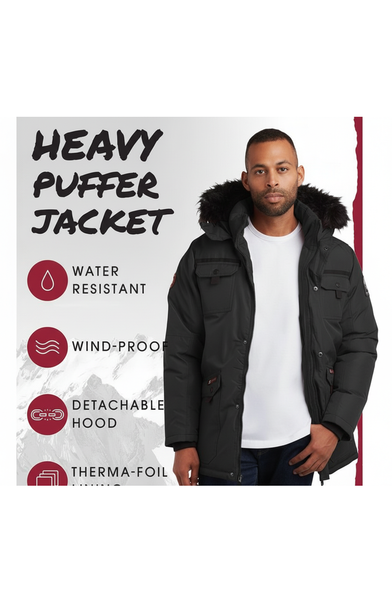 CANADA WEATHER GEAR Men's Insulated Puffer Jacket, Alternate, color, Black